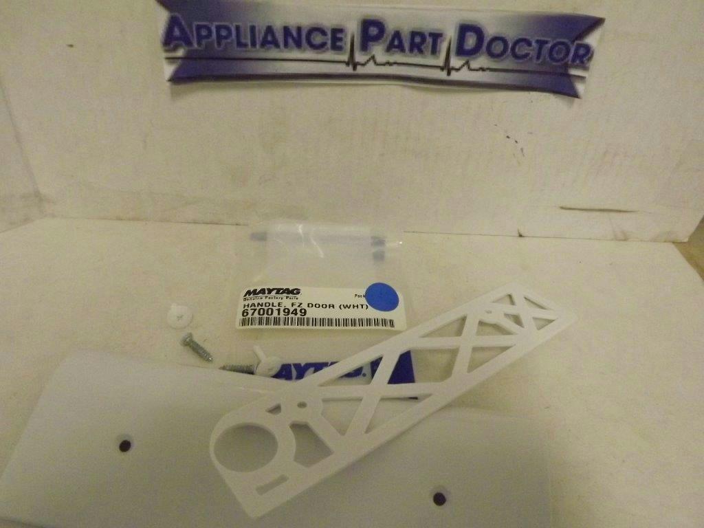 MAYTAG WHIRLPOOL REFRIGERATOR 67001949 FREEZER DOOR HANDLE (WHT) NEW MAYTAG WHIRLPOOL REFRIGERATOR 67001949 FREEZER DOOR HANDLE (WHT) NEW
